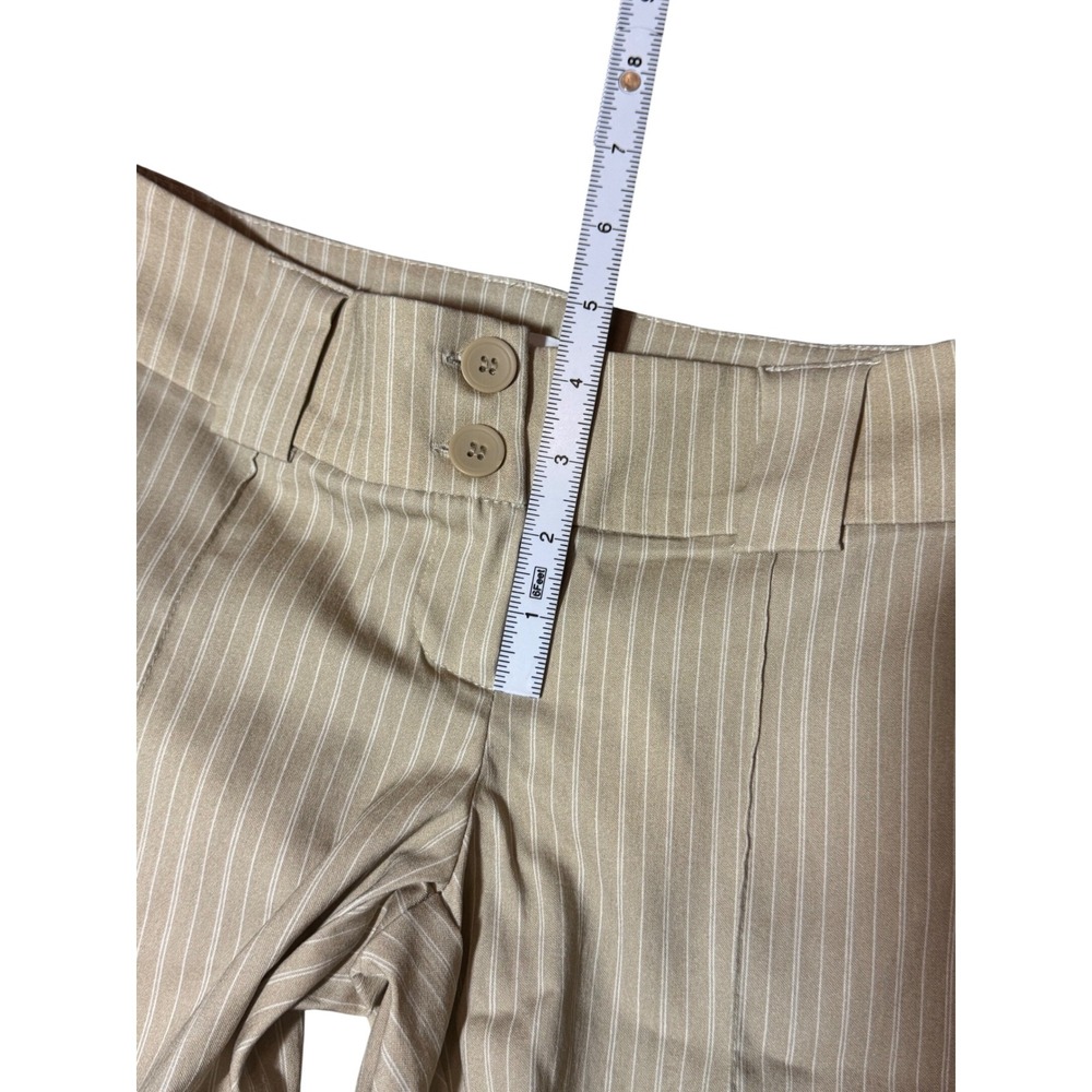 NWT Topshop Petite Tan Pinstripe Flare Leg Trousers Side Slit Pants US 2 NEW - Picture 8 of 10